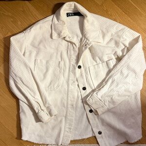 Zara Off-White Corduroy Jacket